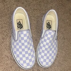 DISCONTINUED Purple Slip on Checkered Vans